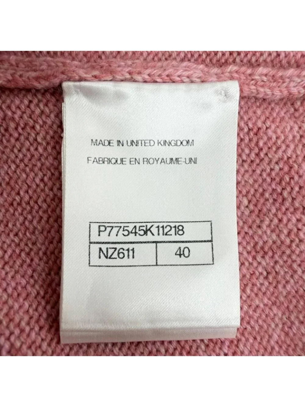 Chanel Cashmere 98% Gripoix Style Camellia Button Cardigan Pink 40